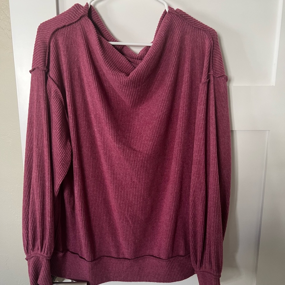 We The Free Ribbed Off The Shoulder Sweater